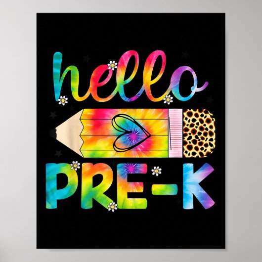 Hallo Pre-k potlood kleurstof terug naar school pr Poster (Voorkant)