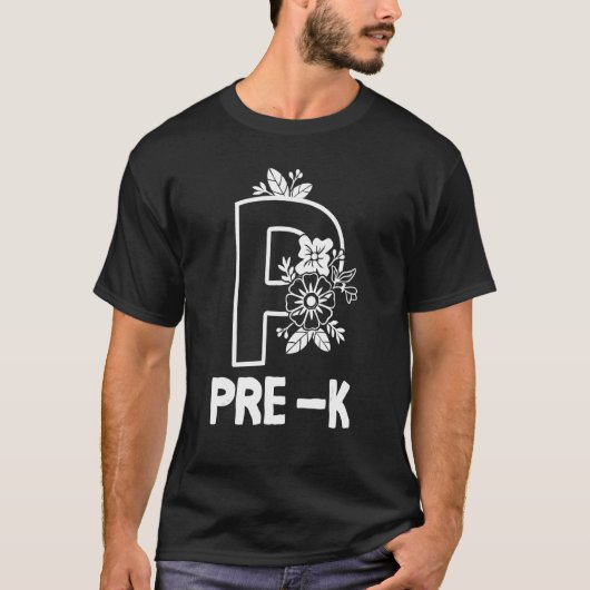 Hallo Pre K Potlood Terug naar school Eerste Dag T T-shirt (Voorkant)