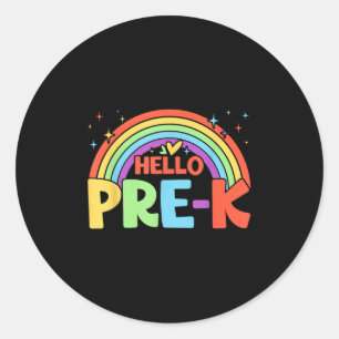 Hallo Pre-K Rainbow Teacher Squad terug naar schoo Ronde Sticker