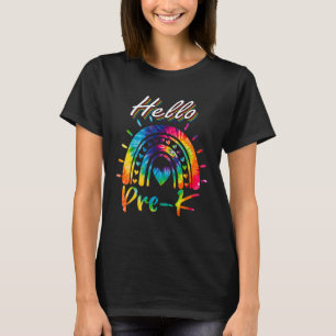 Hallo Pre K regenboogdas verf terug naar school T-shirt