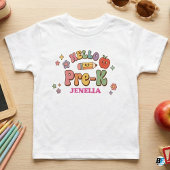 Hallo Pre-K Retro Groovy Gepersonaliseerde Naam Te