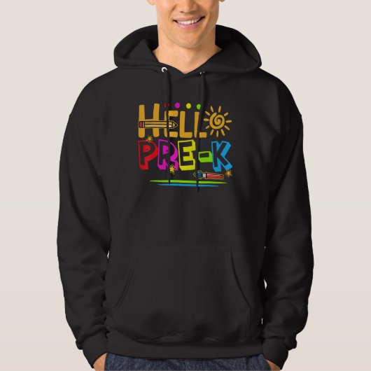 hallo Pre-K Shirt Fun Back to School Teacher Studi (Voorkant)