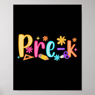 Hallo Pre-k Teacher Girl Kind Preppy Prek Terug na Poster