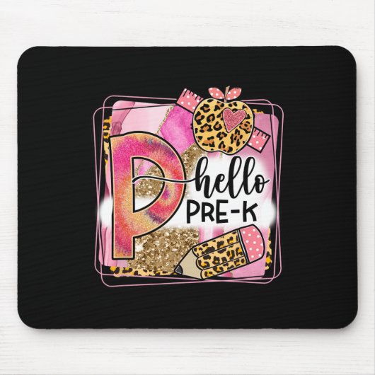 hallo Pre-K Team Pre-K Terug naar schoolmeisje Muismat (Voorkant)