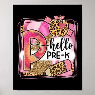 hallo Pre-K Team Pre-K Terug naar schoolmeisje Poster
