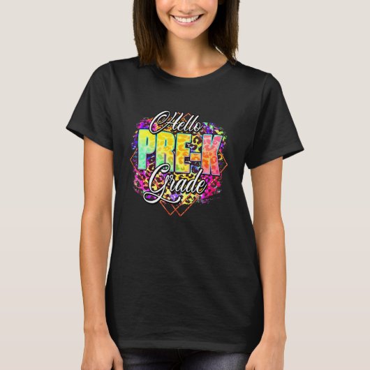 hallo Pre-K Terug naar schooldocenten T-shirt (Voorkant)