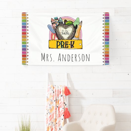 hallo Pre-k Terug naar schoolklaslokaal Spandoek (Insitu)