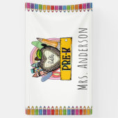 hallo Pre-k Terug naar schoolklaslokaal Spandoek (Verticaal)