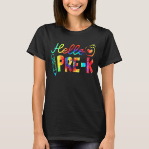 Hallo Pre K Tie Dye Eerste Dag Van School T-shirt