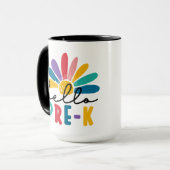 Hallo Pre-k Zonnebloem Terug naar School Teacher S Mok (Voorkant links)