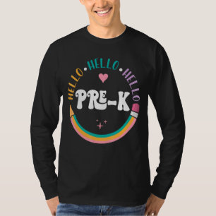 Hallo Pre Leuk potlood Gelukkige Eerste Dag van Sc T-shirt