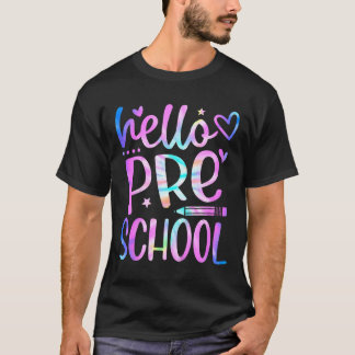 Hallo Pre School Eerste Dag School Juf Meisje Stro T-shirt