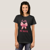 Hallo Pre School Pencil Bow Coquette Bow Terug naa T-shirt (Voorkant volledig)