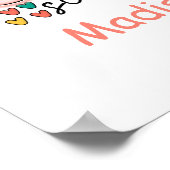 hallo pre-school regenboog beginnende peuter-schoo poster (Hoek)