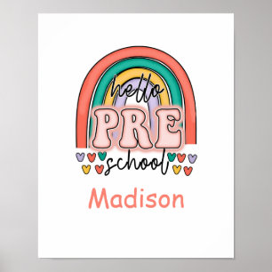 Hallo Pre-School Regenboog Starten met de Voorbere Poster
