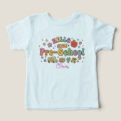 Hallo Pre-School Retro Groovy Iconen Persoonlijk N (Design voorkant)