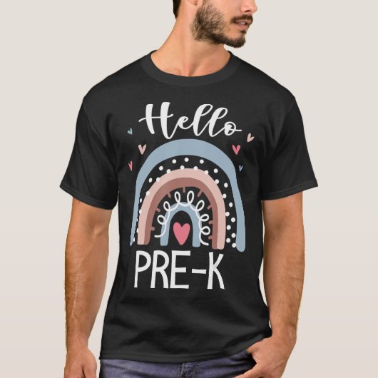 hallo PreK Fun Boho regenboog terug naar school T-shirt (Voorkant)