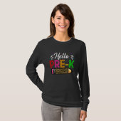 hallo Prek Leopard-Kinderen terug naar schoolleraa T-shirt (Voorkant volledig)