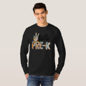 hallo prek leraar Boho leopard eerste dag van de S T-shirt (Voorkant volledig)
