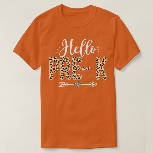hallo PreK Lopard terug naar school leraar student T-shirt (Design voorkant)