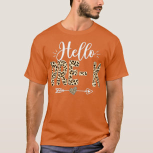 hallo PreK Lopard terug naar school leraar student T-shirt
