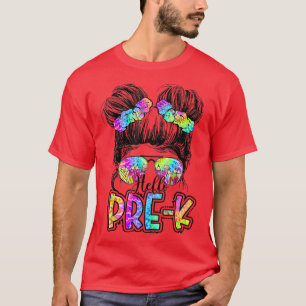 hallo prek Messy Bun Kinder Girls gooien kleurstof T-shirt