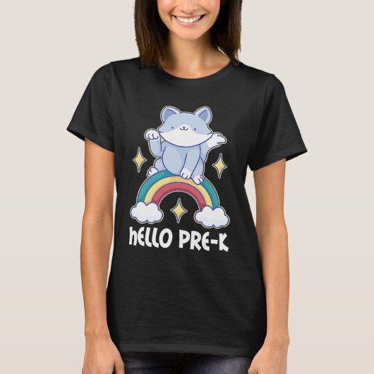 hallo Prek met Kat voor School T-shirt (Voorkant)