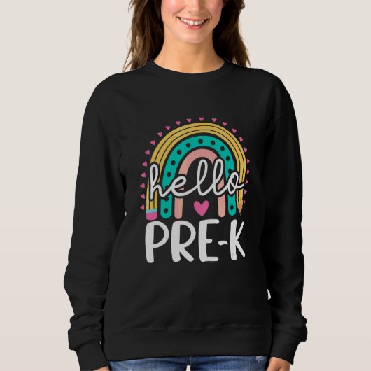 Hallo Prek Retro Regenboog Pre K Leraar Peuter Jon Trui (Voorkant)