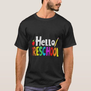 Hallo Preschool Apple Potlood Pre K Terug Naar Sch T-shirt