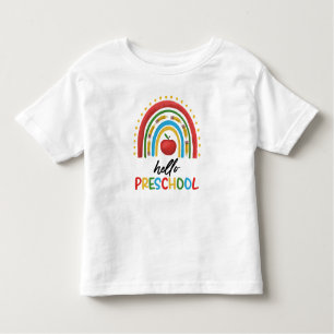 Hallo Preschool Pre School Regenboog Terug Naar Sc Kinder Shirts
