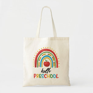 Hallo Preschool Pre School Regenboog Terug Naar Sc Tote Bag