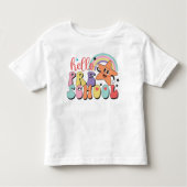 Hallo Preschool Retro Eerste Dag Regenboog en Ster Kinder Shirts (Voorkant)