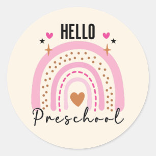 Hallo Preschool Terug naar school kleuterschool Ronde Sticker