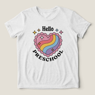 Hallo Preschool Terug naar school kleuterschool Tri-Blend Shirt