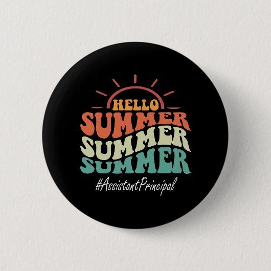 Hallo Principal Groovy Laatste Dag van School Ronde Button 5,7 Cm (Voorkant)