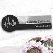hallo Professional Faux Silver Metallic Naamplaatje