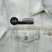 hallo Professional Faux Silver Metallic Naamplaatje (In situ)