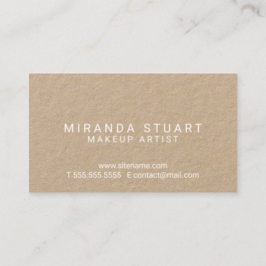 hallo | Professioneel modern Script Kraft Paper Visitekaartje (Achterkant)