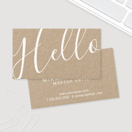 hallo | Professioneel modern Script Kraft Paper Visitekaartje