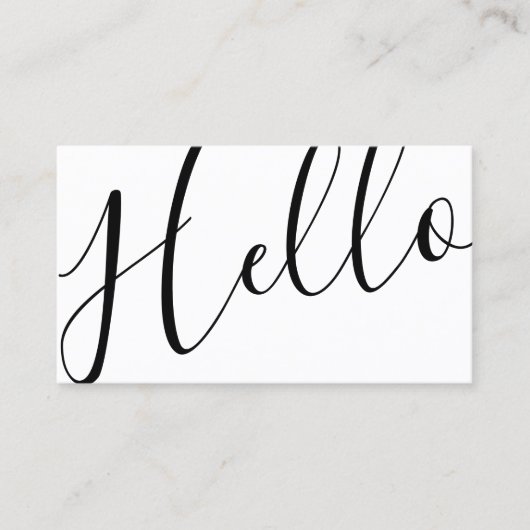 hallo | Professioneel, modern, zwart en wit Visitekaartje (Voorkant)