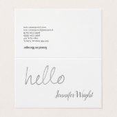 Hallo Professionele minimalist grijs wit Visitekaartje (Buitenkant ongevouwen)