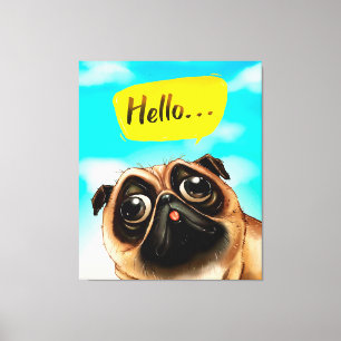 hallo Pug Gift Idee, Pug Owner, Hondenliefhebber C Canvas Afdruk