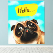 hallo Pug Gift Idee, Pug Owner, Hondenliefhebber C Canvas Afdruk (Insitu (Houten vloer))