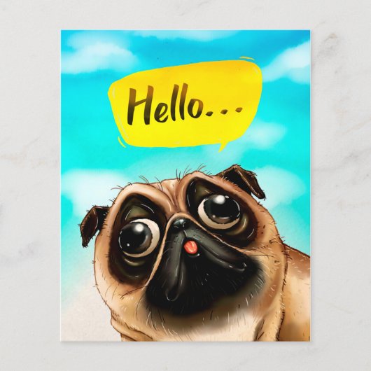 hallo Pug Gift Idee, Pug Owner, Hondenliefhebber C Flyer (Voorkant)