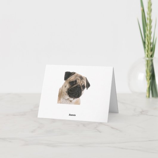 Hallo Pug Puppy Dog Blank Note Kaart (Achterkant)