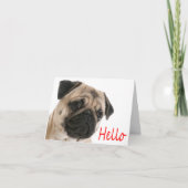 Hallo Pug Puppy Dog Blank Note Kaart (Voorkant)