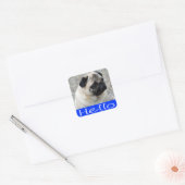 Hallo Pug Puppy Dog Sticker / Label (Envelop)