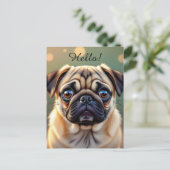 Hallo! Puggemiddigheid Briefkaart (Staand voorkant)