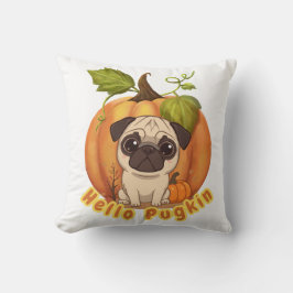 Hallo Pugkin | Schattige Halloween Pug Pumpkin Des Kussen