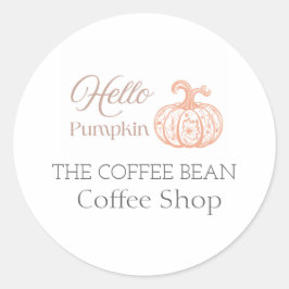 Hallo Pumpkin Artisan Café Herfst Merkbelevingsont Ronde Sticker